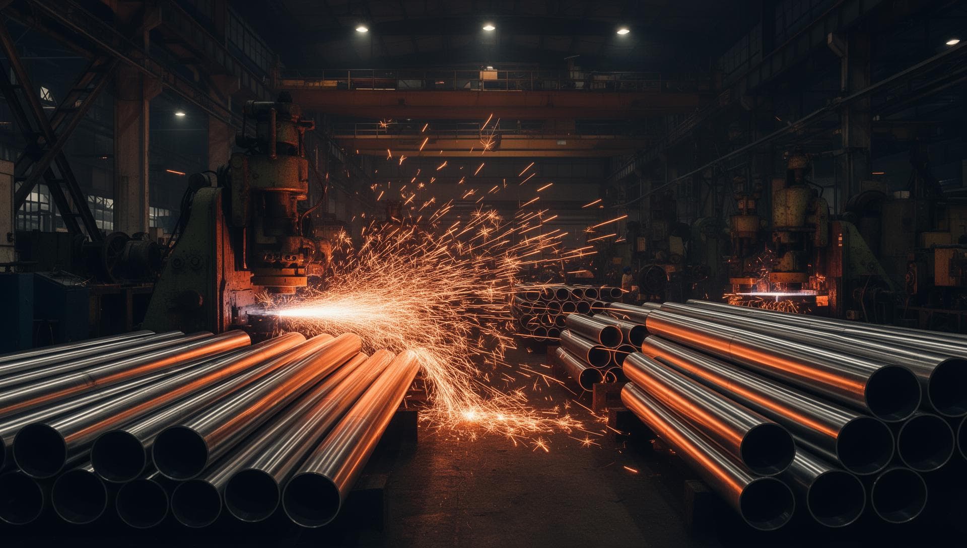 Steel pipe manufacturing factory